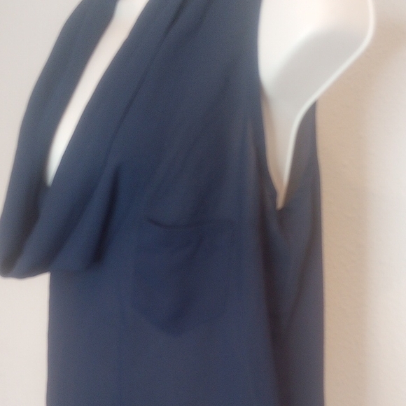 Double Zero Blue Draped Tank Top Sz L - Picture 4 of 10